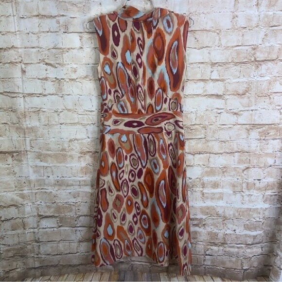 Cacherel Silk Sleeveless Ikat Print Dress - Picture 6 of 8
